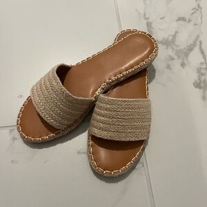 Women's Tan Slide Sandals